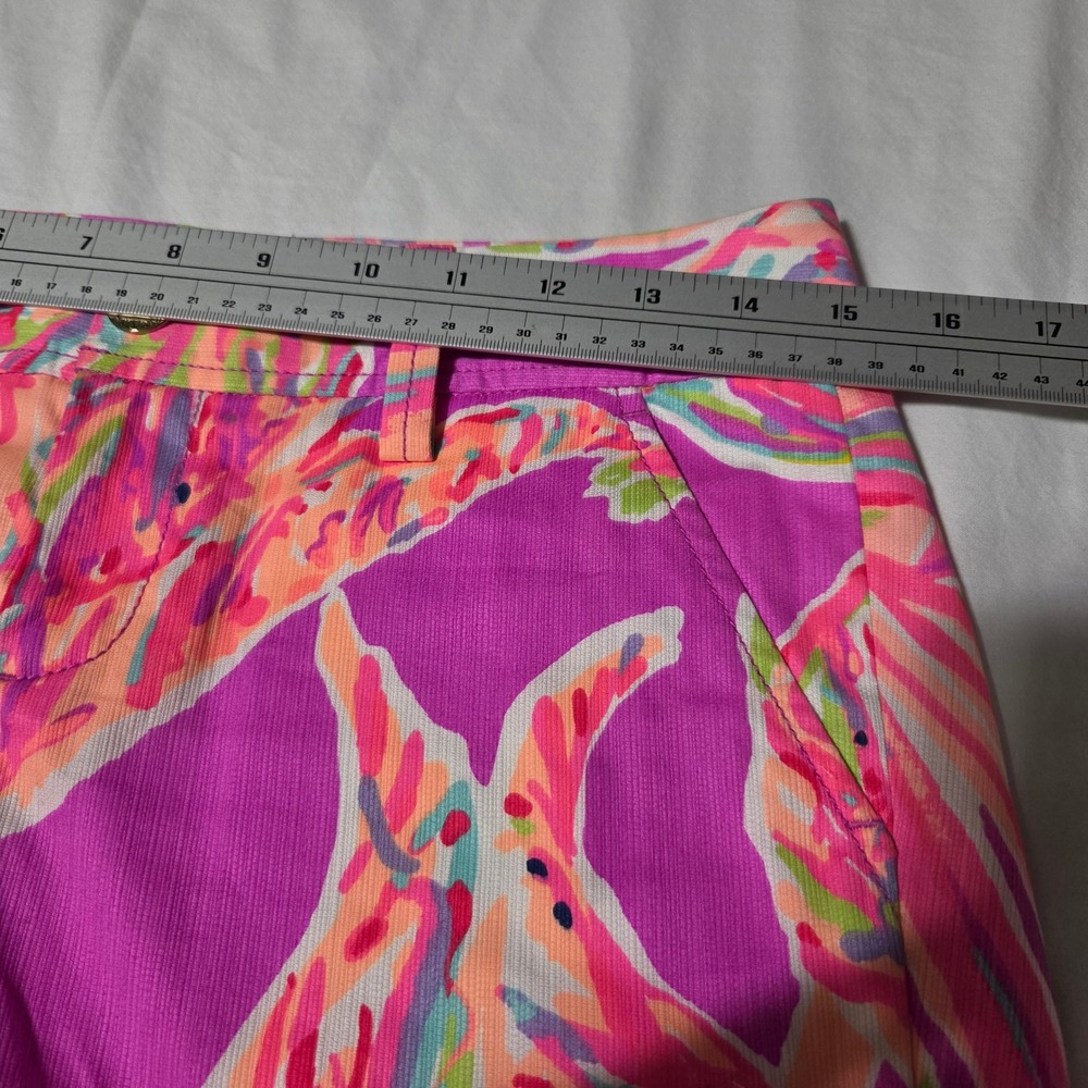 Lilly Pulitzer Callahan Shorts Pink Tropical Floral Cotton Dobby Womens Size 0 - Picture 10 of 14